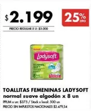 Ladysoft - TOALLITAS FEMENINAS