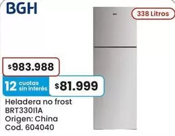 BGH - Heladera no frost BRT33011A