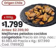 Origen - Mejillones pelados cocidos congelados
