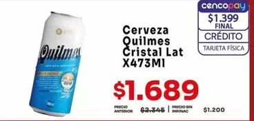 Quilmes - Cerveza Cristal Lat X473MI