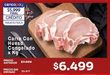 X$ - Carne Con Hueso Congelado x Kg
