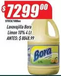 Bora - Lavavajilla Limon 10% 4 Lt