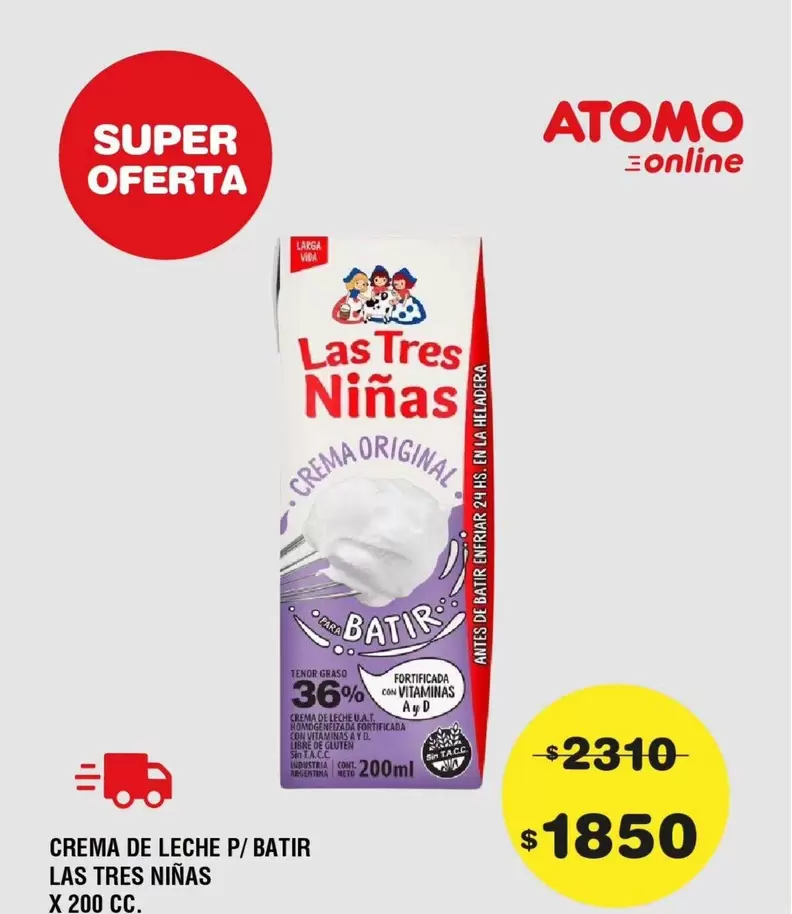 Las Tres Niñas - CREMA DE LECHE P/ BATIR