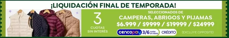 CAMPERAS, ABRIGOS Y PIJAMAS