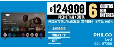 Philco - Led Smart TV 55"
