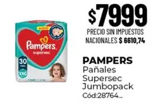 Pampers - Pañales Supersec Jumbopack Cód:28764