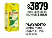 Playadito - Yerba Mate Suave x 1 Kg. Cód:18093