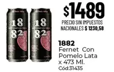 1882 - Fernet Con Pomelo Lata x 473 Ml. Cód:31435