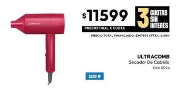 Ultracomb - Secador De Cabello