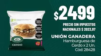 Amor - Hamburguesa de Cerdo x 2 Un. Cód: 28428