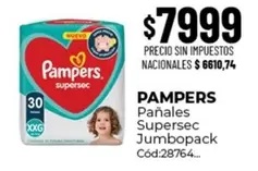 Pampers - Pañales Supersec Jumbopack Cód:28764
