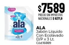 Ala - Jabón Líquido Con Ecolavado D/P