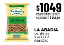 La Abadia - Lentejas x 400 Gr. Cód:12360