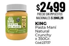 King - Pasta de Maní Natural Crunchy