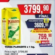 Playadito - YERBA PLAYADITO x 1 kg.