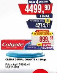 Colgate - CREMA DENTAL x 180 gr. Cod: 20010