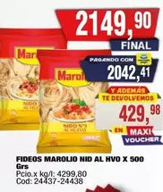 Marolio - FIDEOS NID AL HVO X 500 Grs