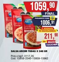 Arcor - SALSA ARCOR TODAS X 340 GR