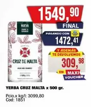 Cruz de Malta - YERBA CRUZ MALTA x 500 gr.
