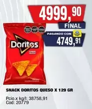 Doritos - SNACK QUESO X 129 GR