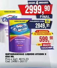 Ayudin - QUITAMANCHAS LIQUIDO AYUDIN X 650 ML Cod: 24981-26117