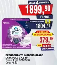 Glade - DESODORANTE INODORO LAVA FULL 27,5 GR