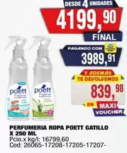 Poett - PERFUMERIA ROPA GATILLO X 250 ML