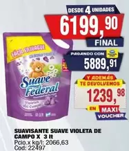 Suave - SUAVIZANTE SUAVE VIOLETA DE CAMPO X 3 lt