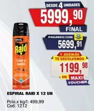 Raid - ESPRAL RAID X 12 UN