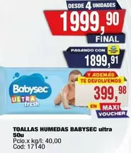 Babysec - TOALLAS HUMEDAS ultra 50u