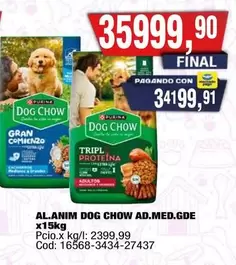 Dog Chow - AL.ANIM DOG CHOW AD.MED.GDE x15KG