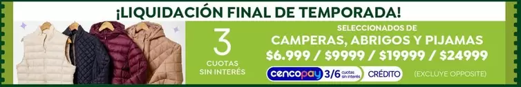 CAMPERAS, ABRIGOS Y PIJAMAS