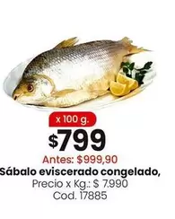 X$ - Sábalo eviscerado congelado