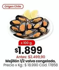 Origen - Mejillón 1/2 valva congelado