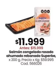 Superbe - Salm
uevo congelado rosado ahumado rebanado