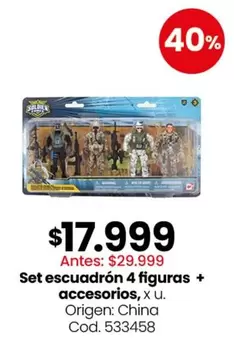Origen - Set escuadrón 4 figuras + accesorios, x u.