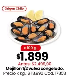 Origen - Mejillón 1/2 valva congelado