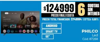 Philco - Led Android Smart TV 55"