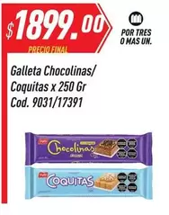 Terrabusi - Galleta Chocolinas/Coquitas x 250 Gr Cod. 9031/17391