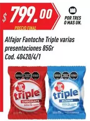 Fantoche - Alfajor Triple varias presentaciones Cod. 40420/4/1