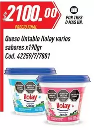 Ilolay - Queso Untable varios sabores x190gr Cod. 42259/7/7801