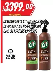 Cif - Lustramueble Brillo E.Citri/Lavanda/Anti Po/Gat 400ml Cod. 31159/38543/4000