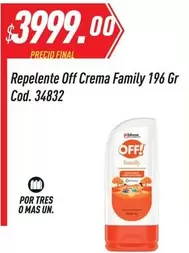 Off - Repelente Crema Family 196 Gr Cod. 34832