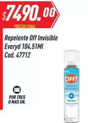 Off - Repelente Invisible Everyd 104.51Ml Cod. 47712