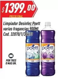 Poett - Limpiador Desinfec Poet variass fragancias 900Ml Cod. 32070/1/30473