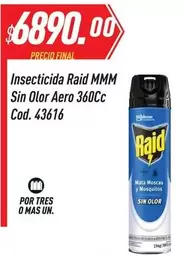Raid - Insecticida MMM Sin Olor Aero 360Cc Cod. 43616