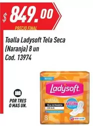 Ladysoft - Toalla  Tela Seca (Naranja) 8 un Cod. 13974