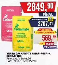 Cachamate - YERBA CACHAMATE AMAR-ROSA-H. SERR.X 1KG