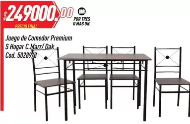 Premium - Juego de Comedor  S Hogar C.Marr/Oak, Cod. 50289/8