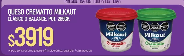 Milkaut - QUESO CREMATTO